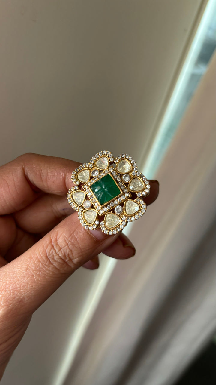 Elegant Victorian Kundan CZ Ring