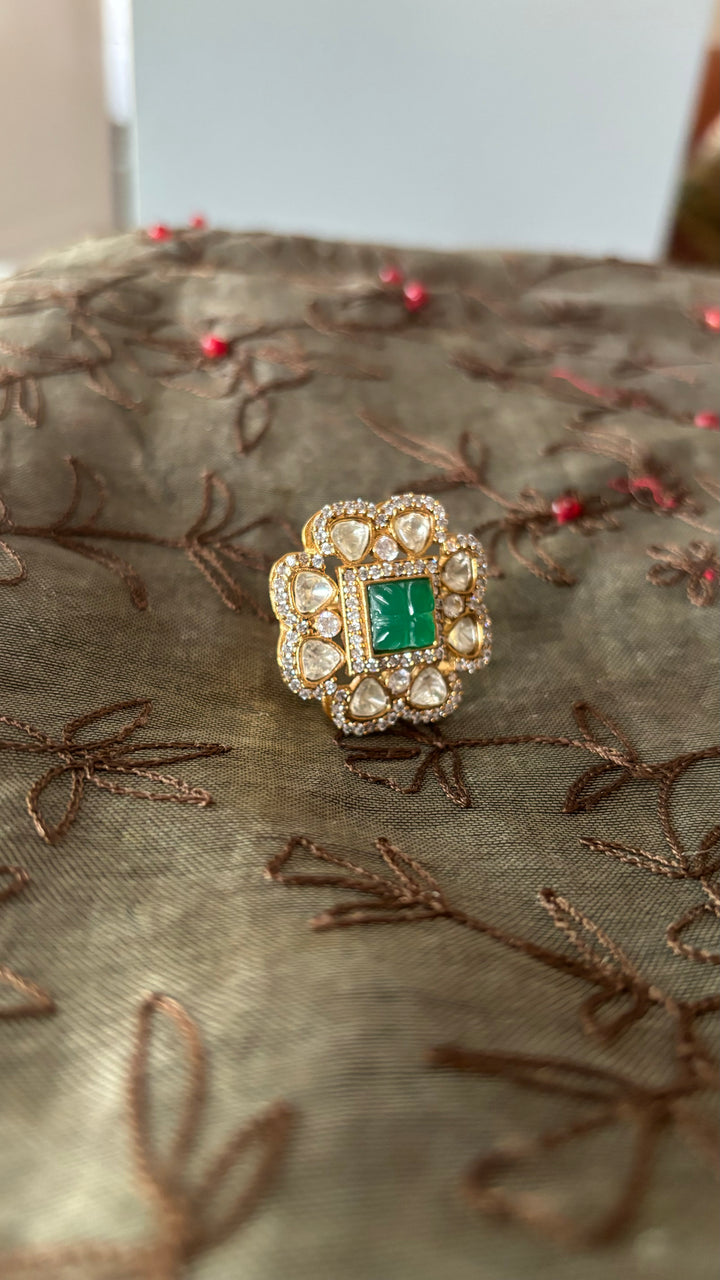 Elegant Victorian Kundan CZ Ring