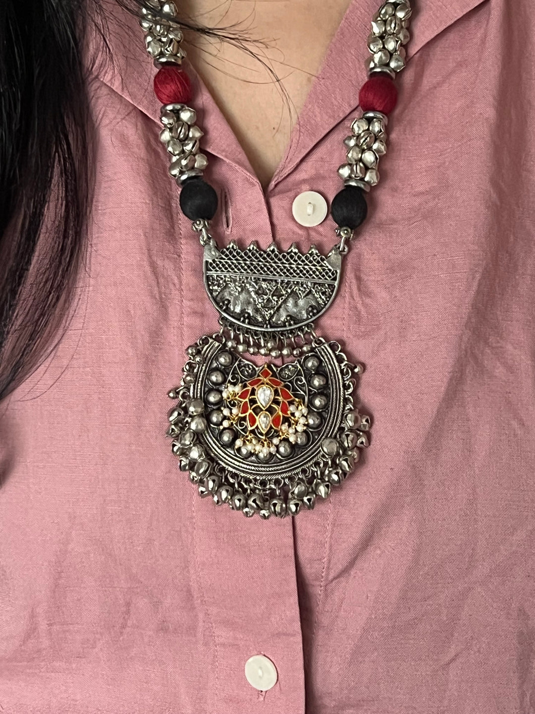 Handcrafted Brass Ghungroo Statement Necklace