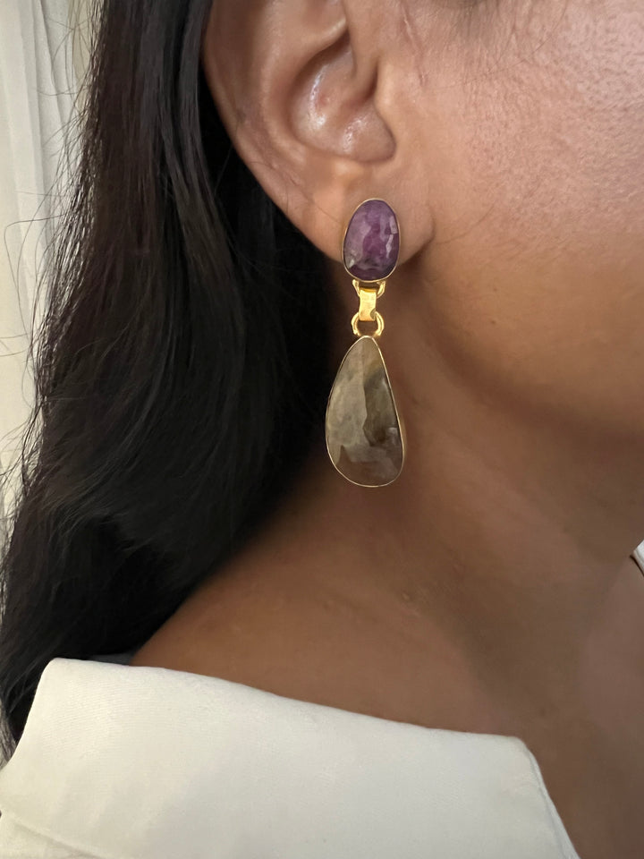 Premium Ruby and Sapphire Earrings