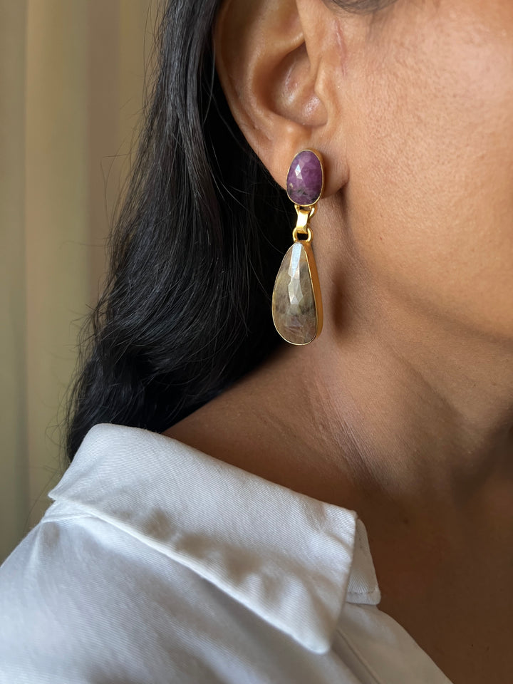 Premium Ruby and Sapphire Earrings