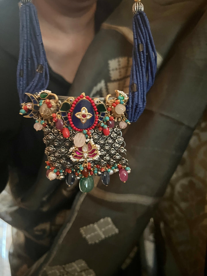 SHIVKA Designed Nakhra 925 Silver Necklace