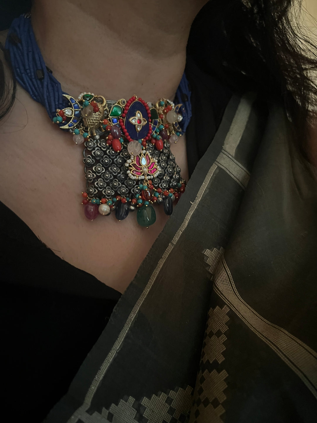 SHIVKA Designed Nakhra 925 Silver Necklace