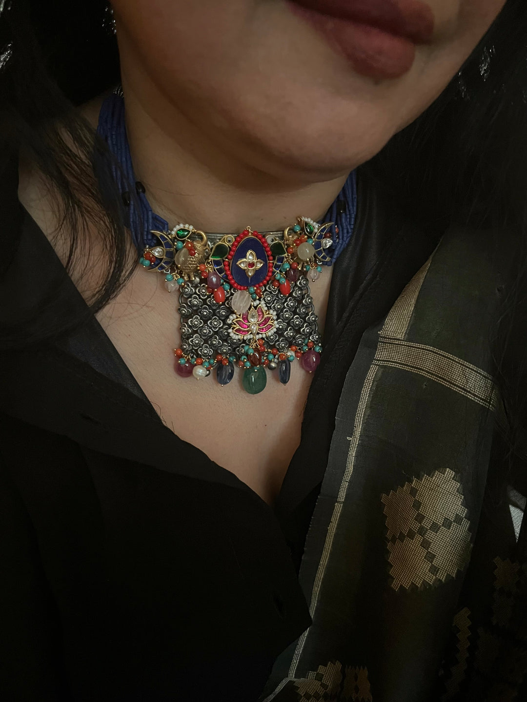 SHIVKA Designed Nakhra 925 Silver Necklace