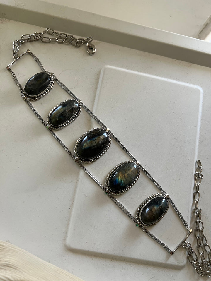 Statement Labradorite Choker / One-of-a-kind Jewlery/ Indian Choker