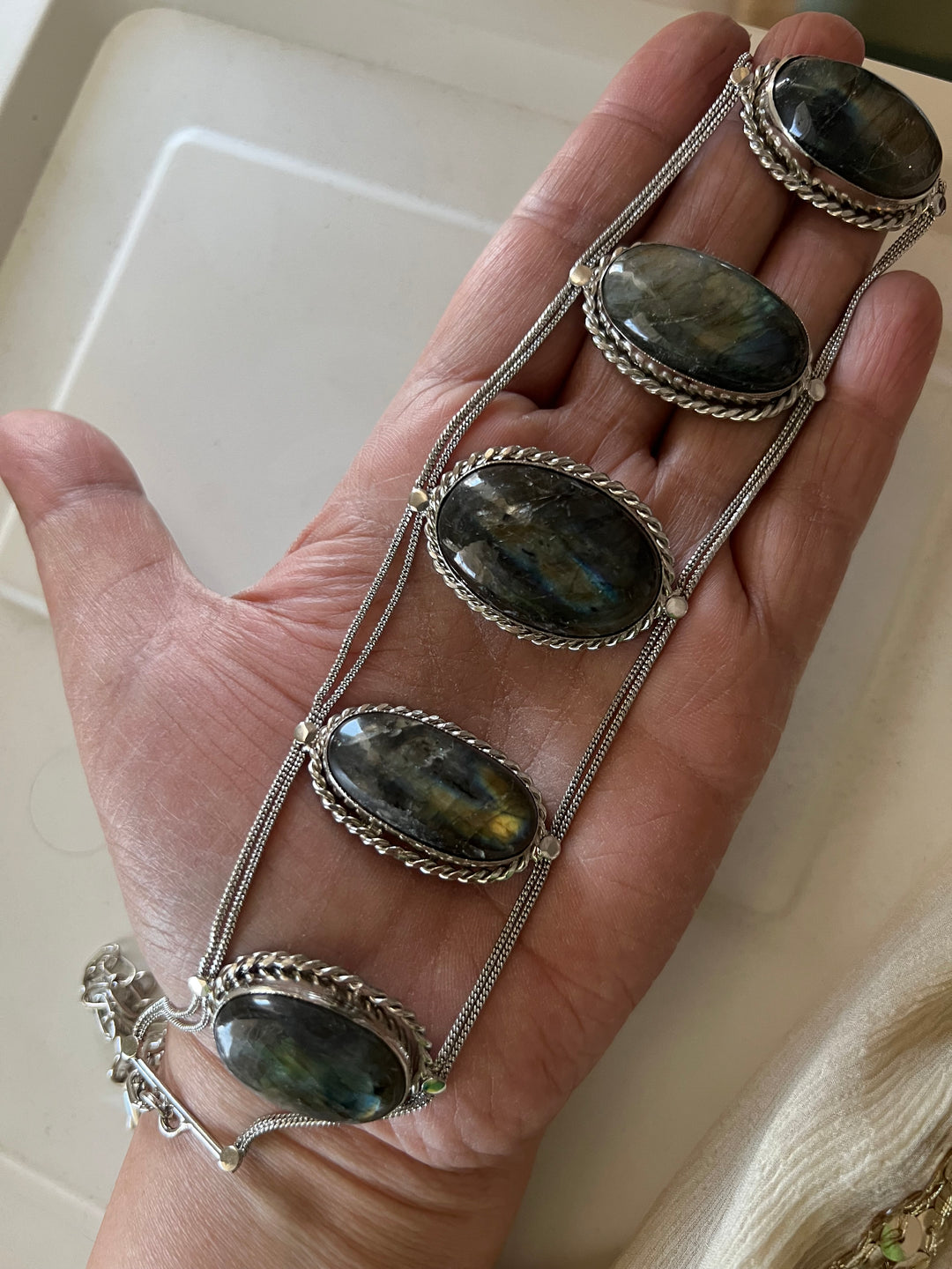 Statement Labradorite Choker / One-of-a-kind Jewlery/ Indian Choker