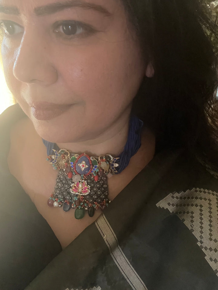 SHIVKA Designed Nakhra 925 Silver Necklace