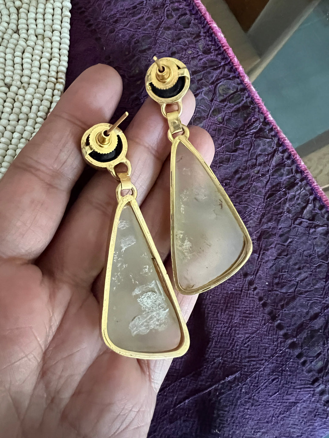 Lapis and Lemon Quartz Earrings