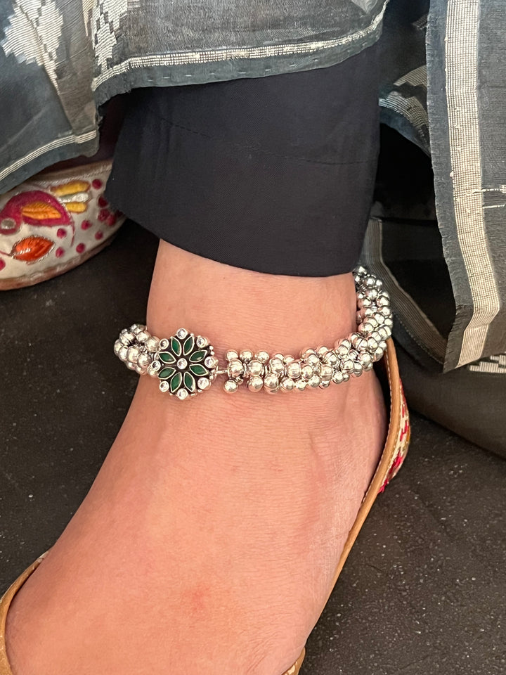 Pure 925 Pair of Ghungroo Silver Anklets