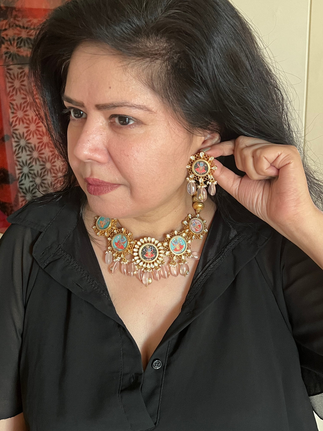 Elegant Kundan Pure 925 Silver Necklace Set - Unmatched Quality and Style