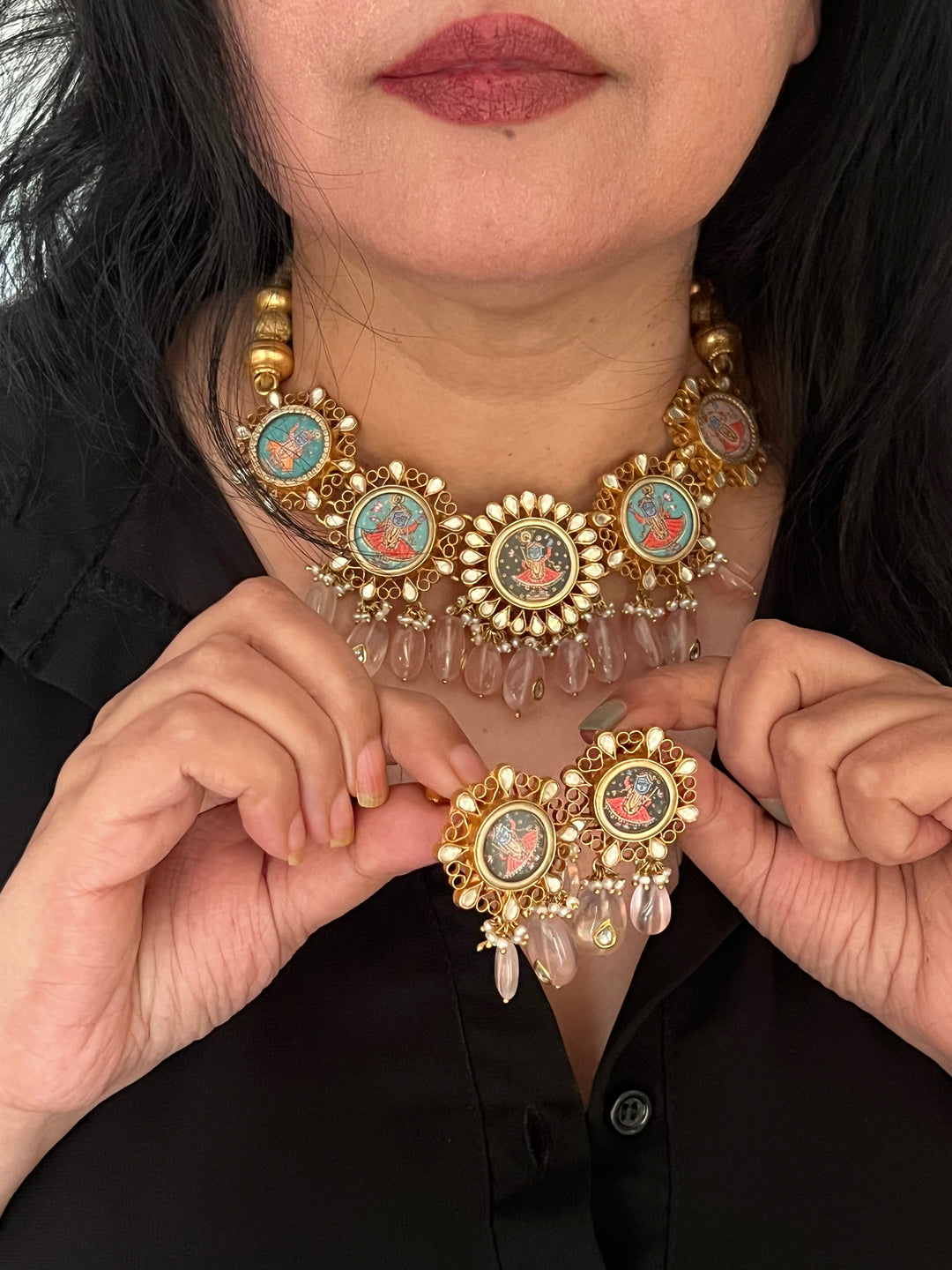 Elegant Kundan Pure 925 Silver Necklace Set - Unmatched Quality and Style