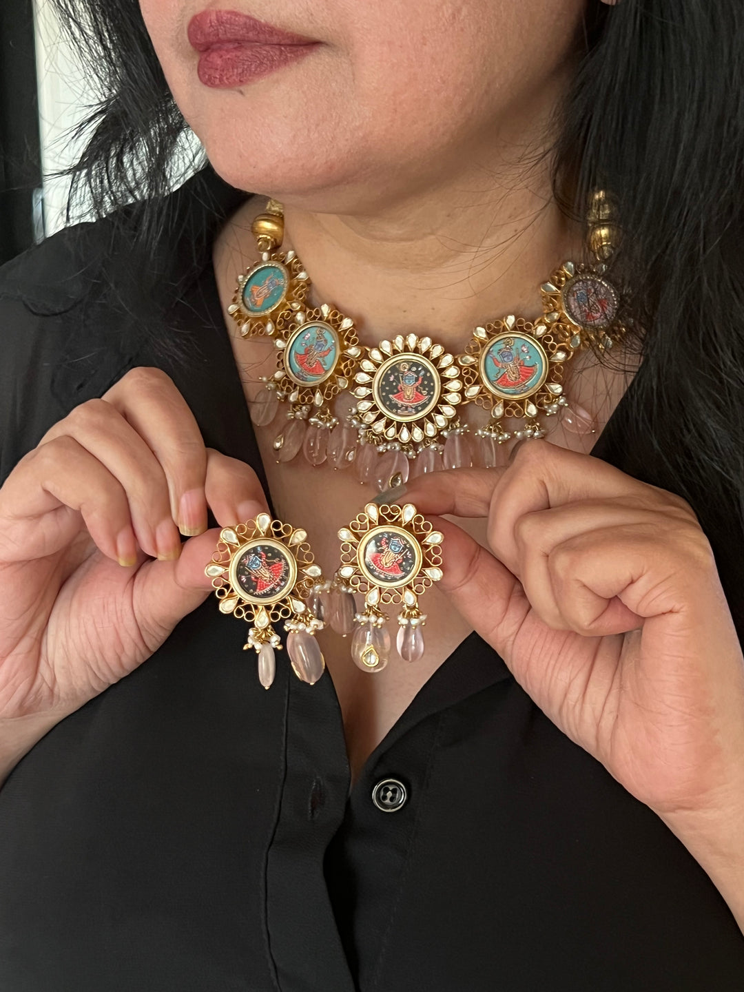 Elegant Kundan Pure 925 Silver Necklace Set - Unmatched Quality and Style