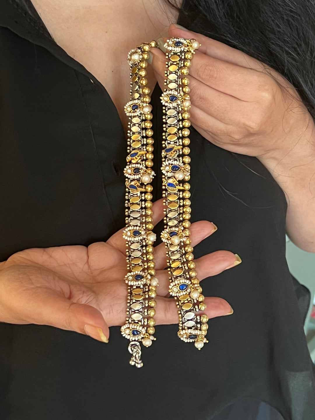 Nakhra Pure 925 Silver Fusion Payal (Pair)/ Real Silver Anklets