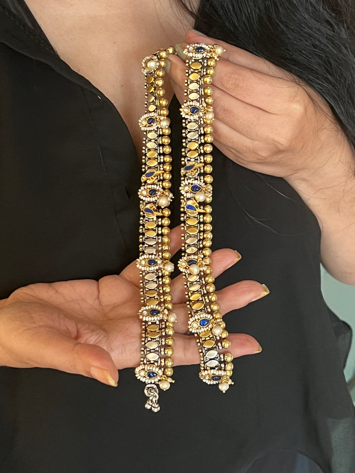 Nakhra Pure 925 Silver Fusion Payal (Pair)/ Real Silver Anklets