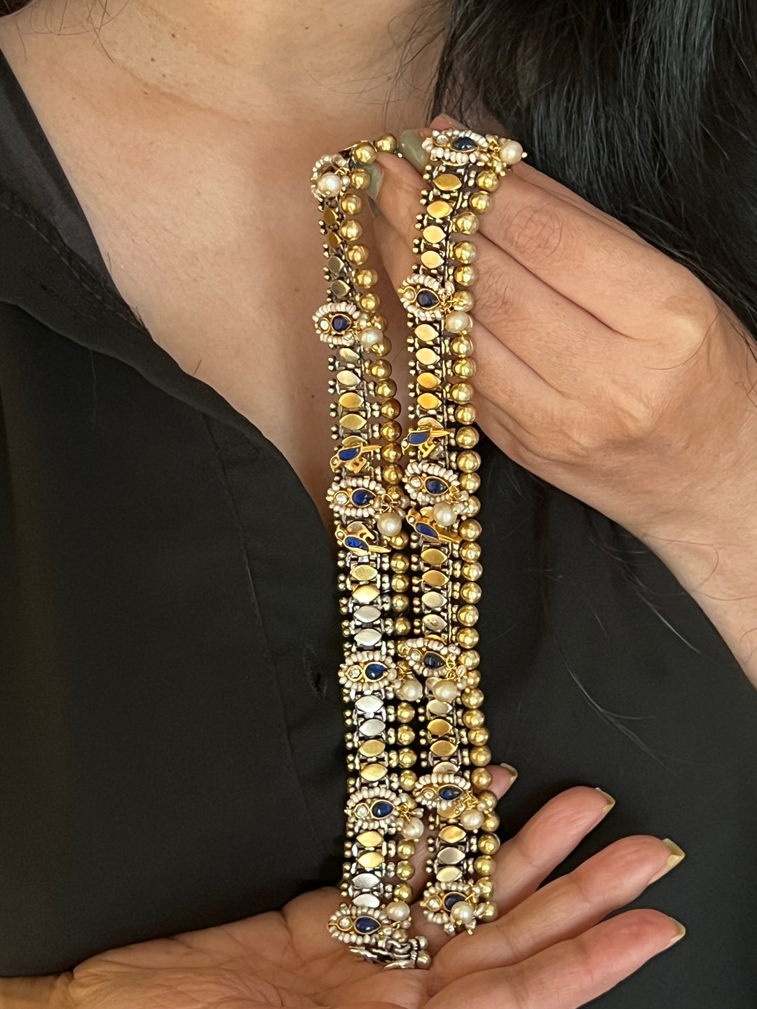 Nakhra Pure 925 Silver Fusion Payal (Pair)/ Real Silver Anklets