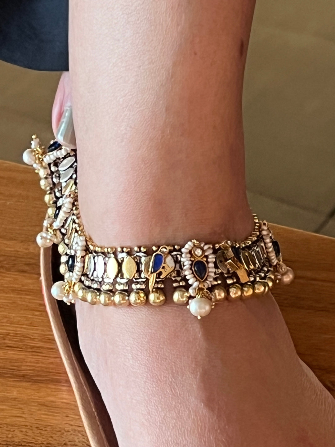 Nakhra Pure 925 Silver Fusion Payal (Pair)/ Real Silver Anklets