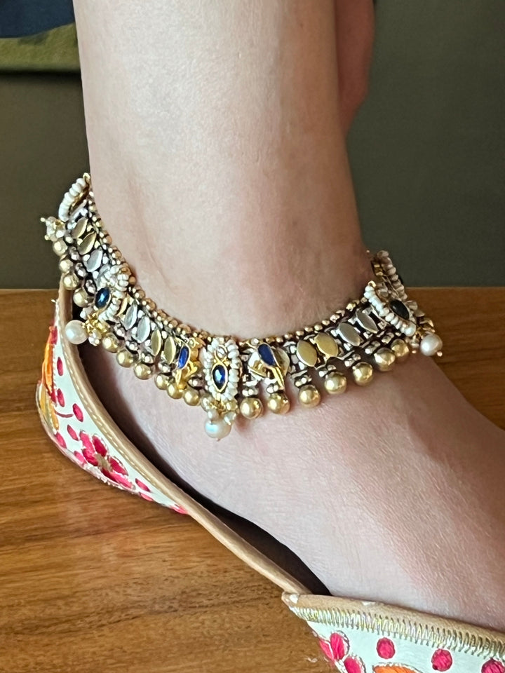 Nakhra Pure 925 Silver Fusion Payal (Pair)/ Real Silver Anklets