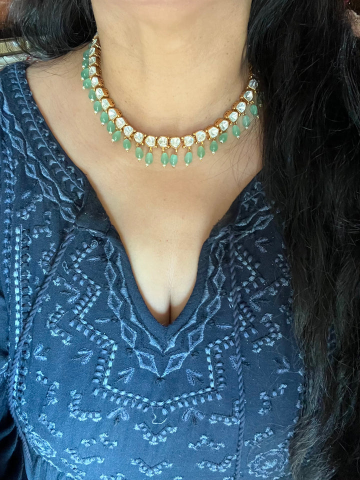 Elegant Kundan Necklace with Earrings