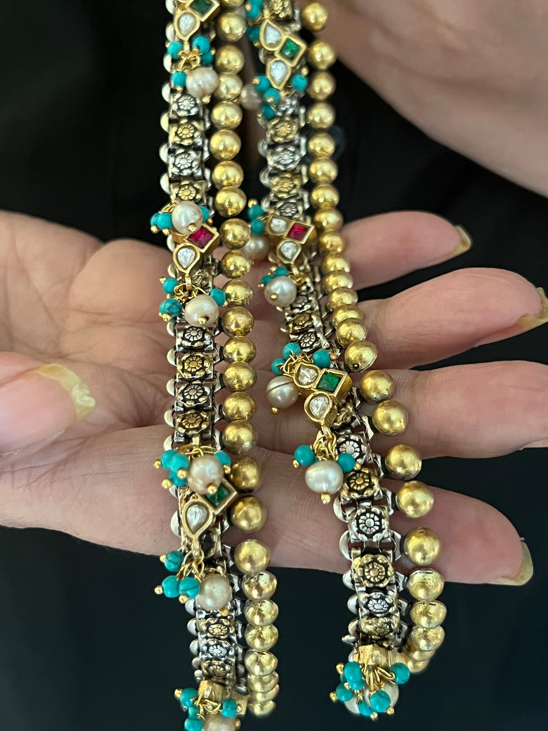 Nakhra Pure 925 Silver Fusion Payal (Pair)/ Real Silver Anklets