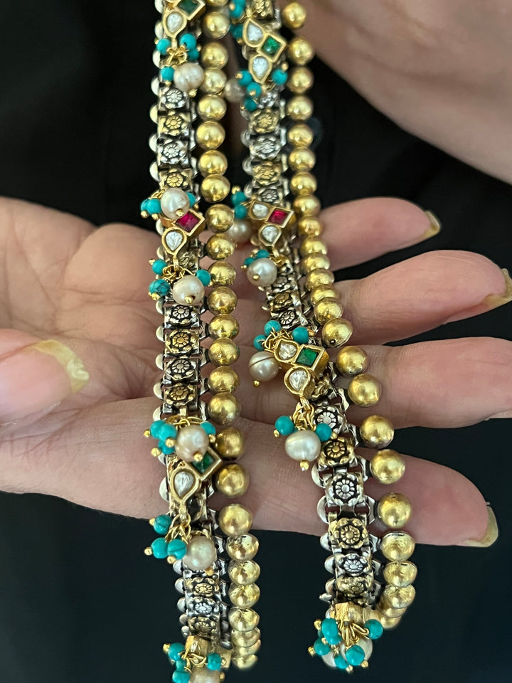 Nakhra Pure 925 Silver Fusion Payal (Pair)/ Real Silver Anklets