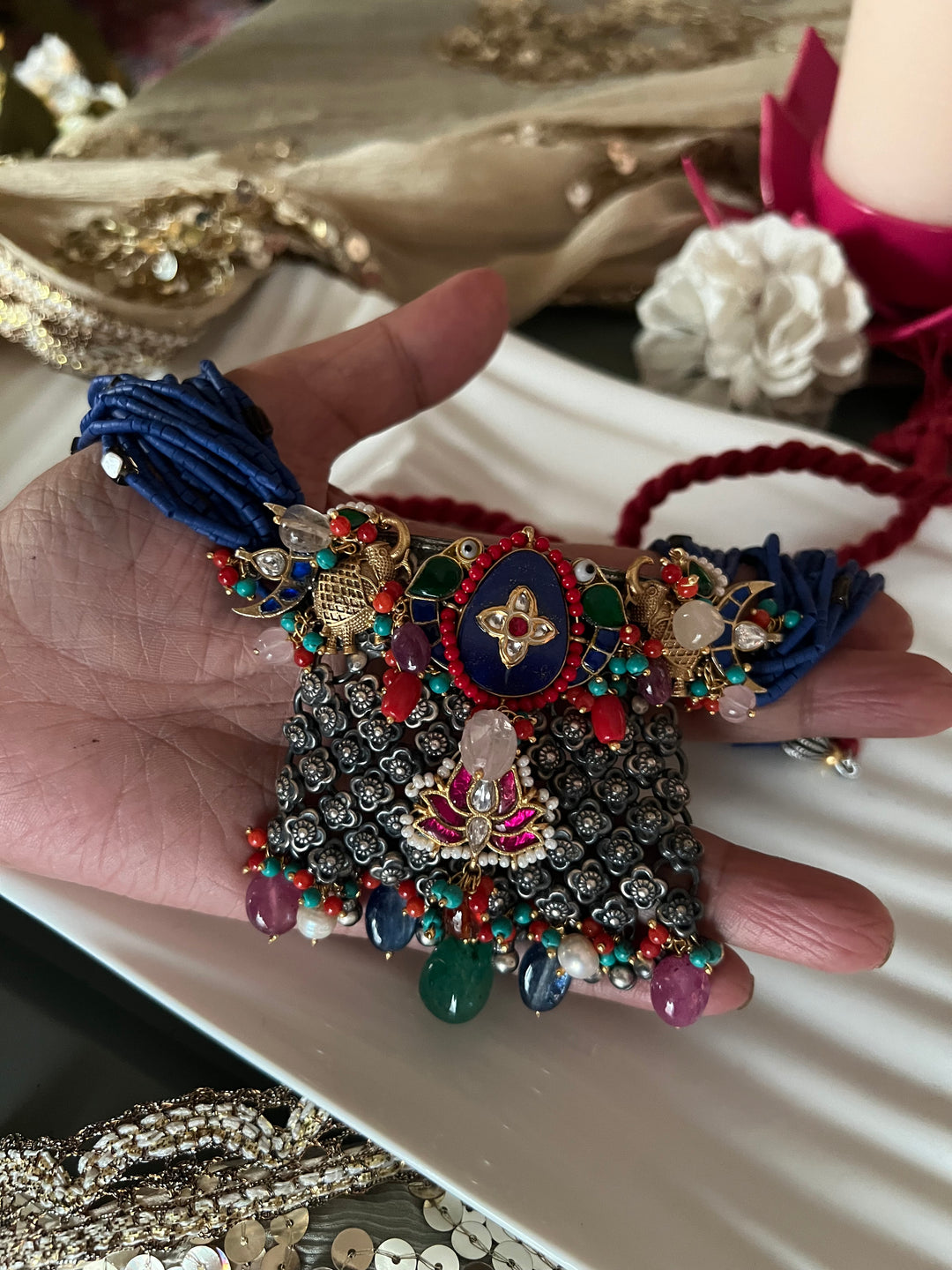 SHIVKA Designed Nakhra 925 Silver Necklace