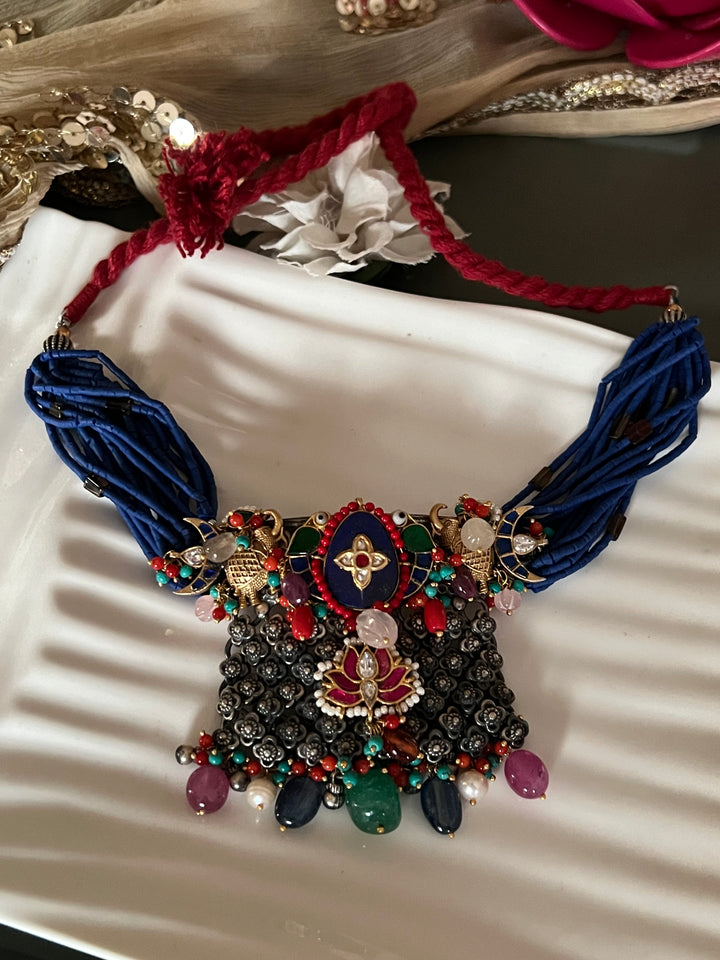 SHIVKA Designed Nakhra 925 Silver Necklace