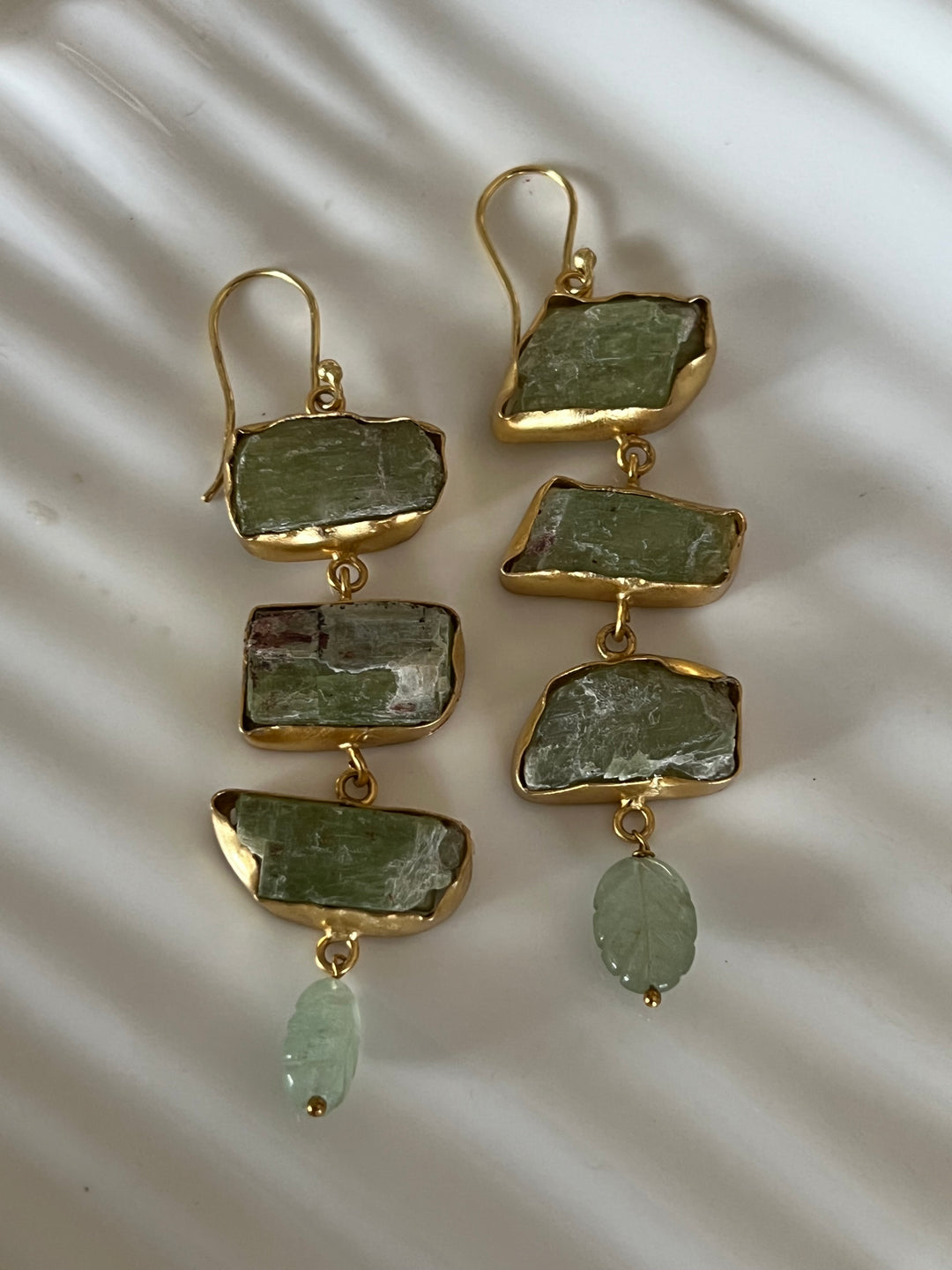 Asymmetric Aventurine Danglers