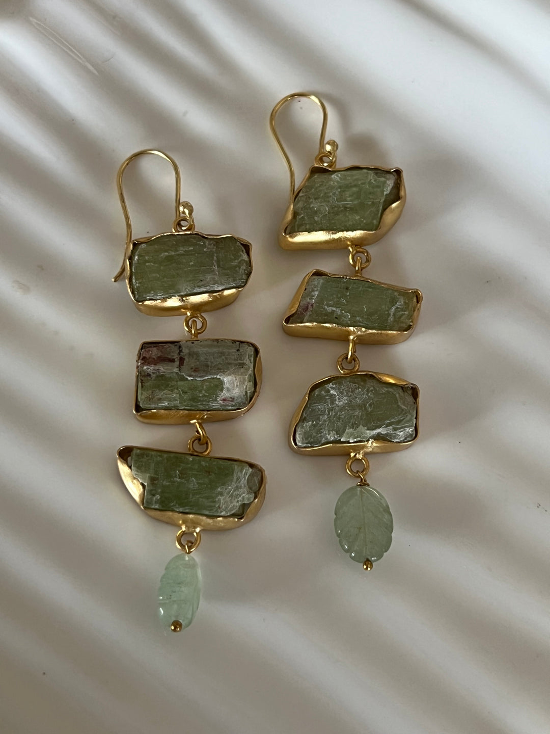 Asymmetric Aventurine Danglers