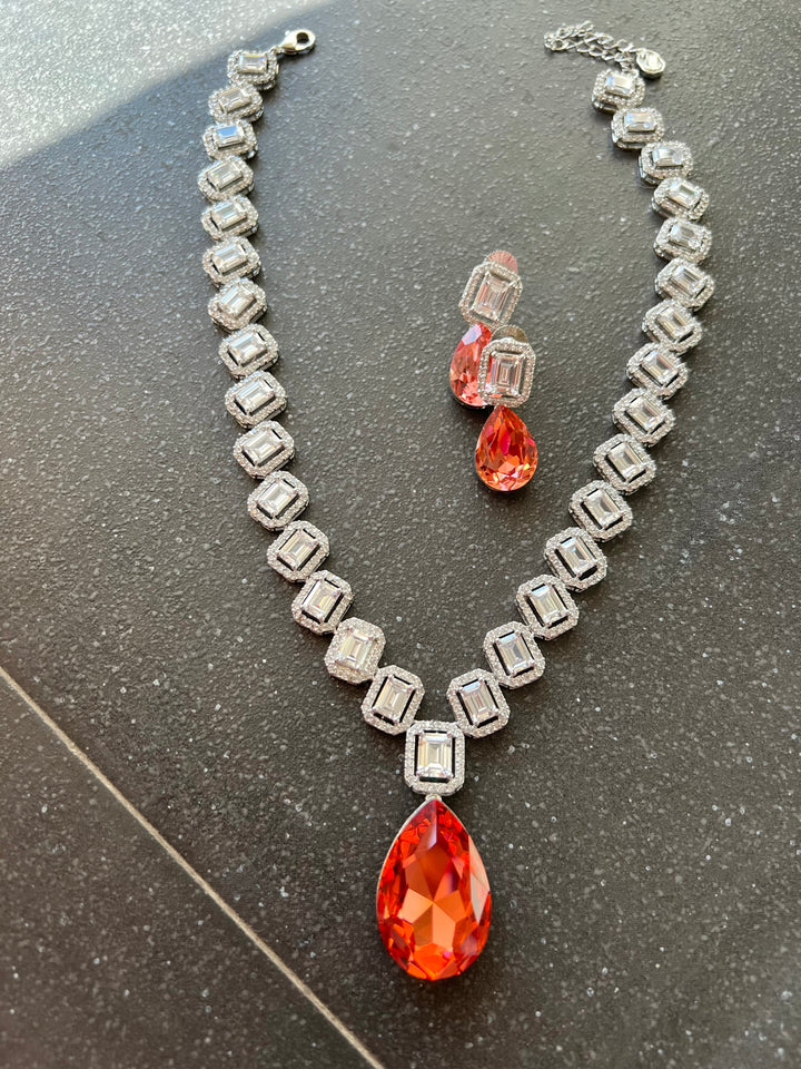 Elegant Victorian Crystal CZ Necklace Set - Unmatched Quality and Style