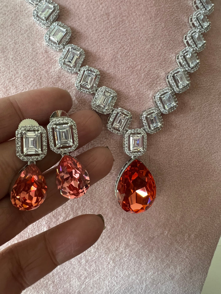 Elegant Victorian Crystal CZ Necklace Set - Unmatched Quality and Style