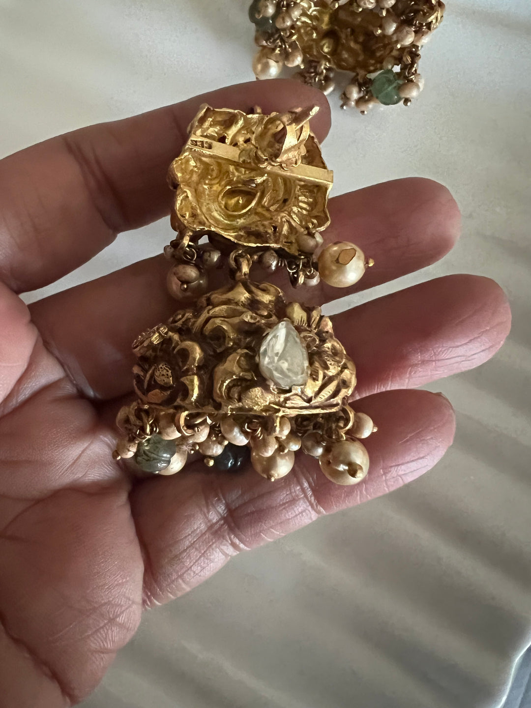 Nakashi Moissanite Peacock Jhumkas