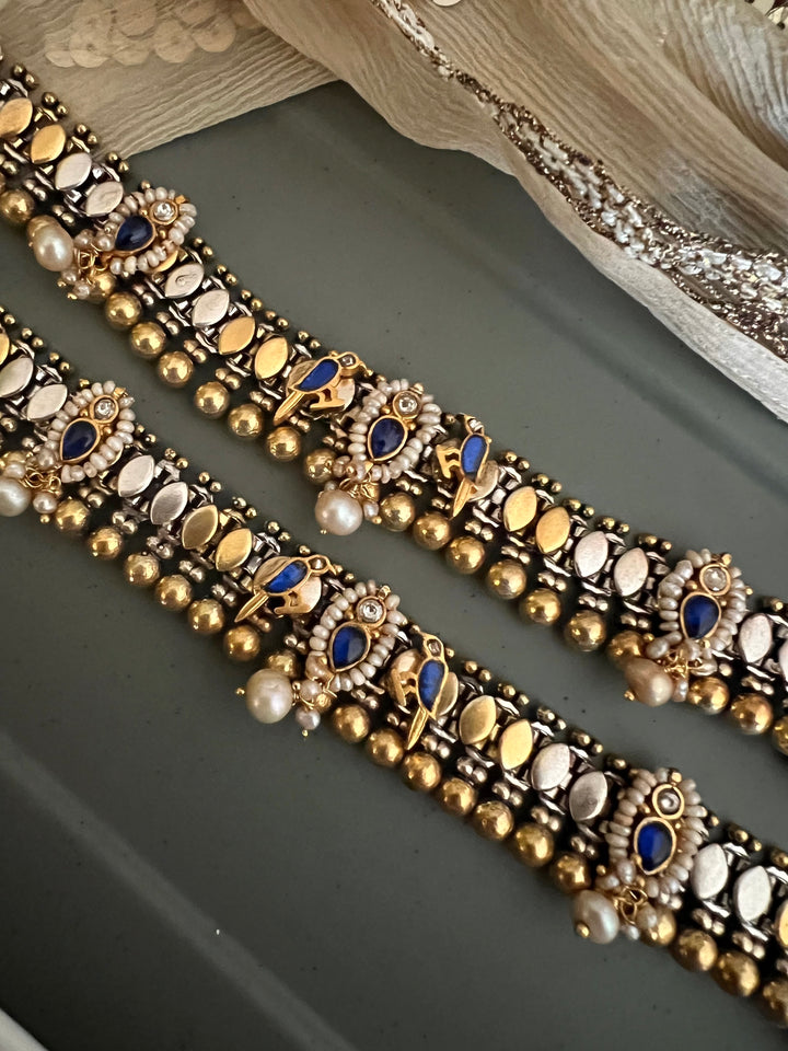 Nakhra Pure 925 Silver Fusion Payal (Pair)/ Real Silver Anklets