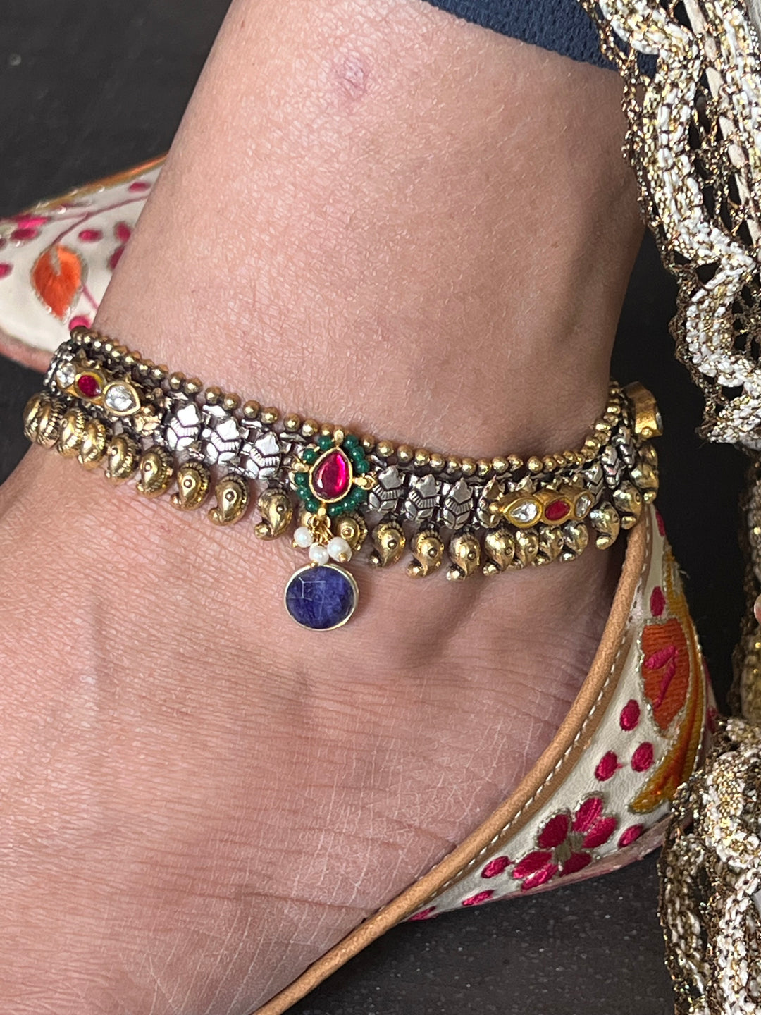 Nakhra Pure 925 Silver Fusion Payal (Pair)/ Real Silver Anklets