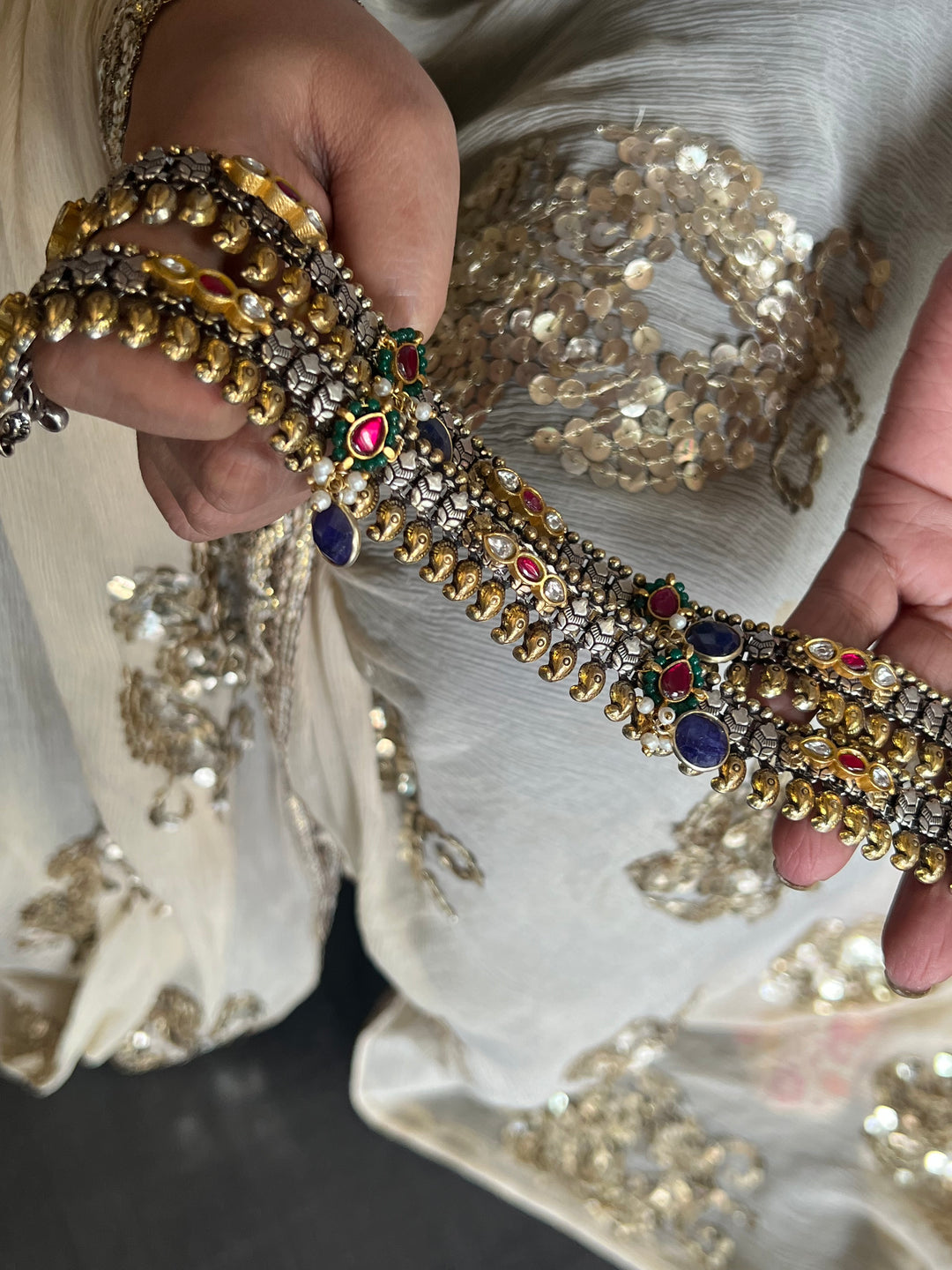 Nakhra Pure 925 Silver Fusion Payal (Pair)/ Real Silver Anklets