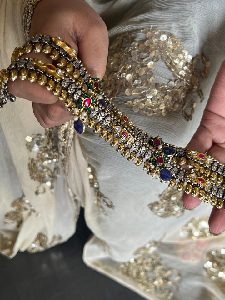 Nakhra Pure 925 Silver Fusion Payal (Pair)/ Real Silver Anklets