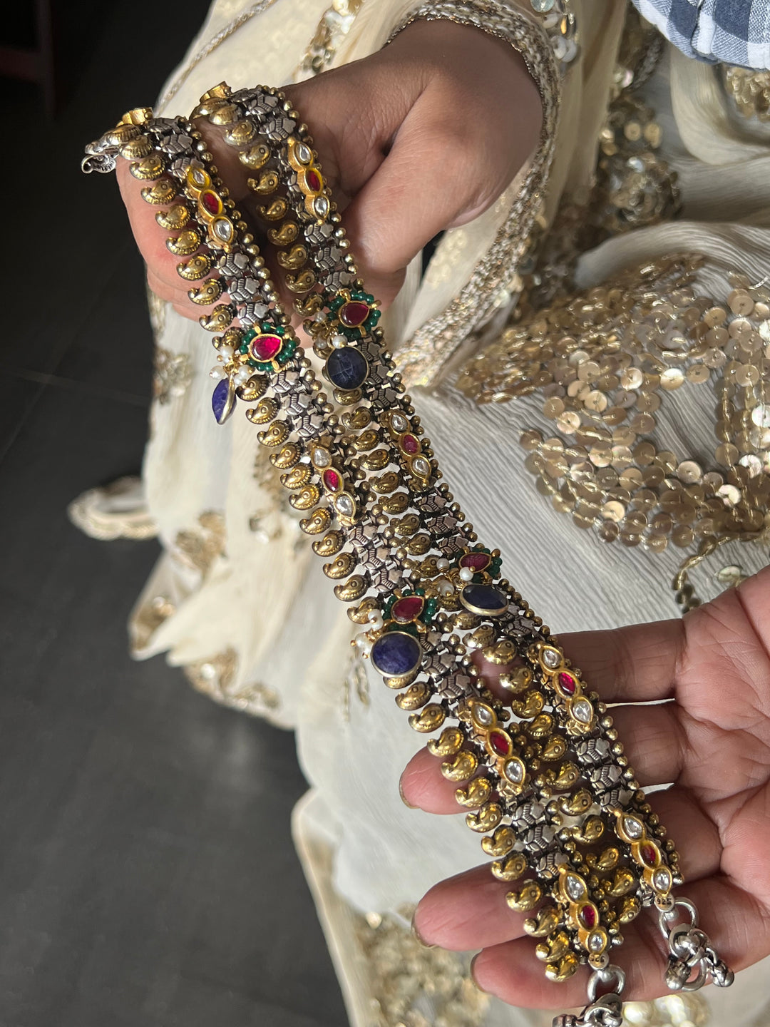 Nakhra Pure 925 Silver Fusion Payal (Pair)/ Real Silver Anklets