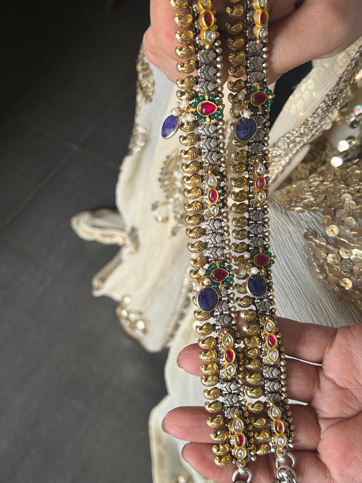 Nakhra Pure 925 Silver Fusion Payal (Pair)/ Real Silver Anklets