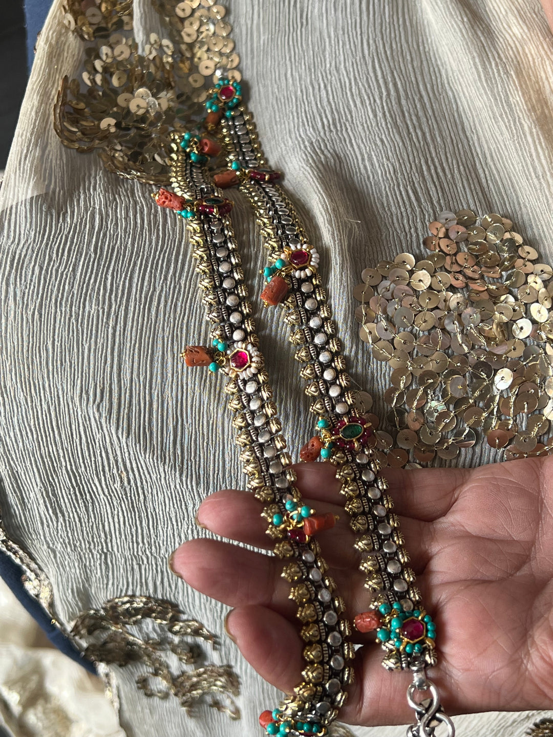 Nakhra Pure 925 Silver Fusion Payal (Pair)/ Real Silver Anklets