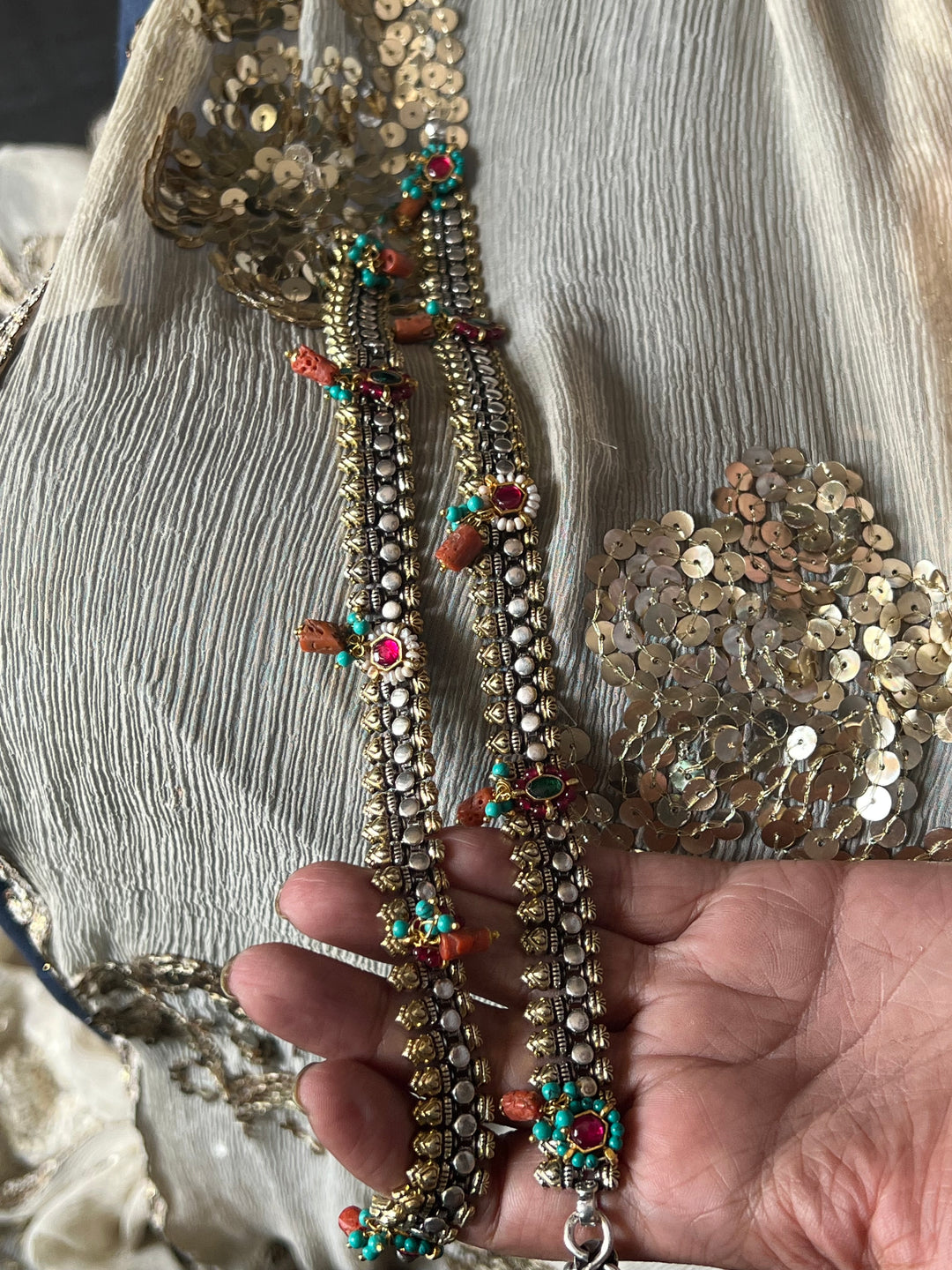 Nakhra Pure 925 Silver Fusion Payal (Pair)/ Real Silver Anklets