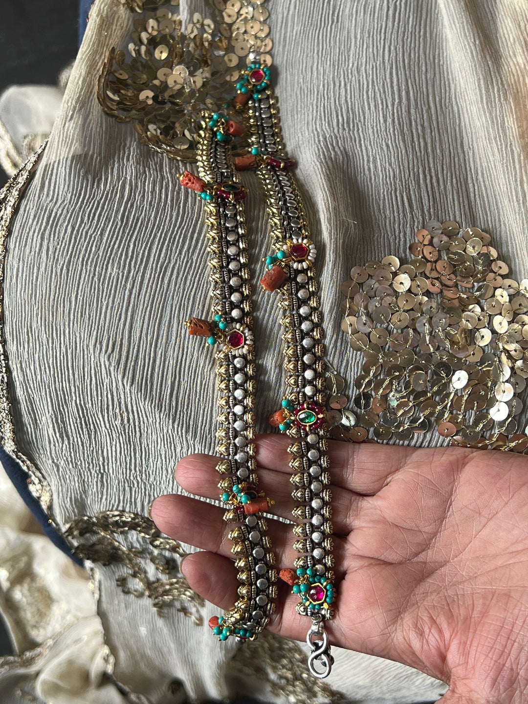 Nakhra Pure 925 Silver Fusion Payal (Pair)/ Real Silver Anklets