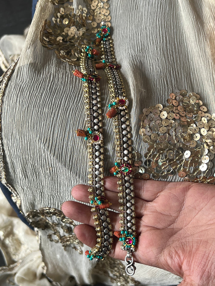 Nakhra Pure 925 Silver Fusion Payal (Pair)/ Real Silver Anklets