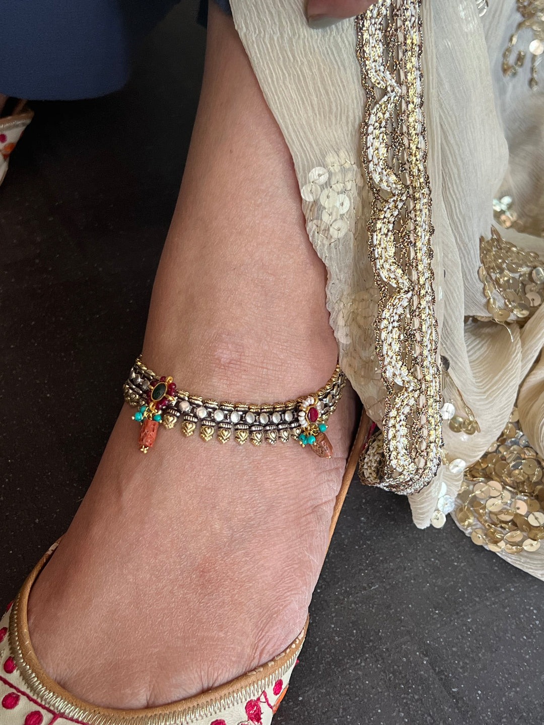 Nakhra Pure 925 Silver Fusion Payal (Pair)/ Real Silver Anklets