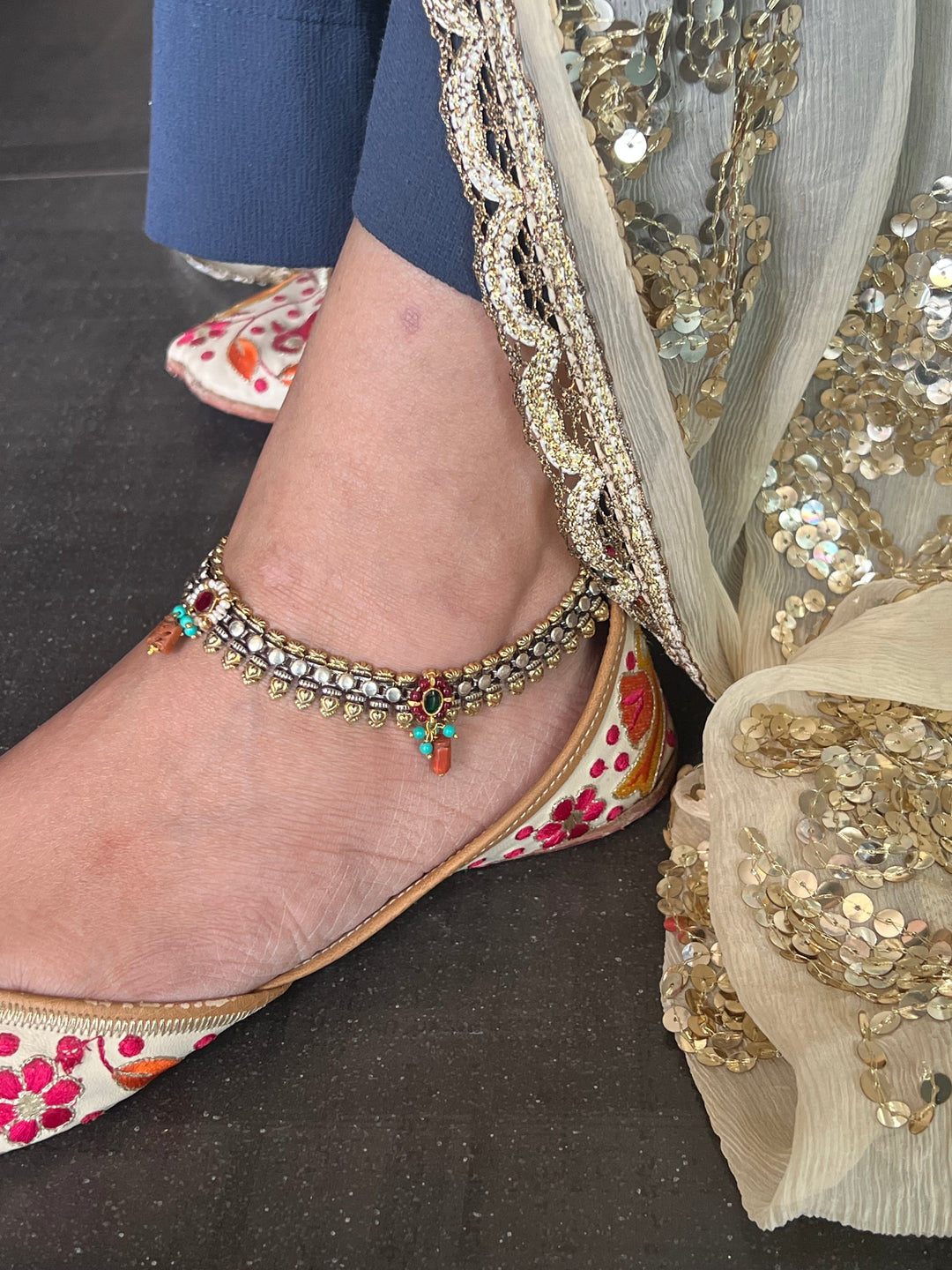 Nakhra Pure 925 Silver Fusion Payal (Pair)/ Real Silver Anklets