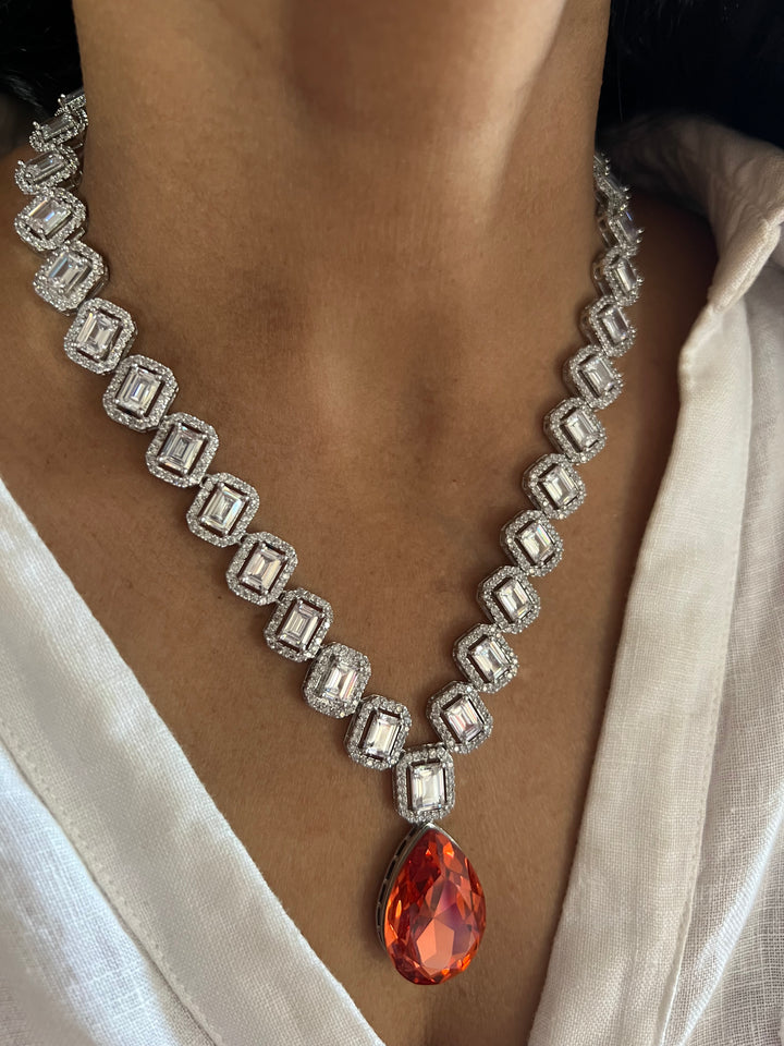 Elegant Victorian Crystal CZ Necklace Set - Unmatched Quality and Style