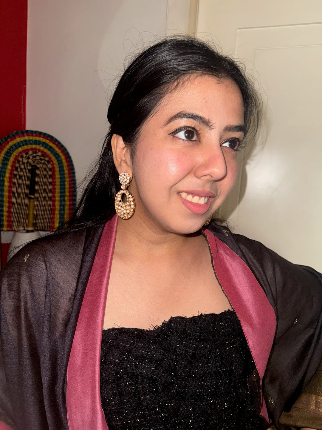 Wedding Kundan CZ Earrings | SHIVKA | Gold-Plated Festive Elegance