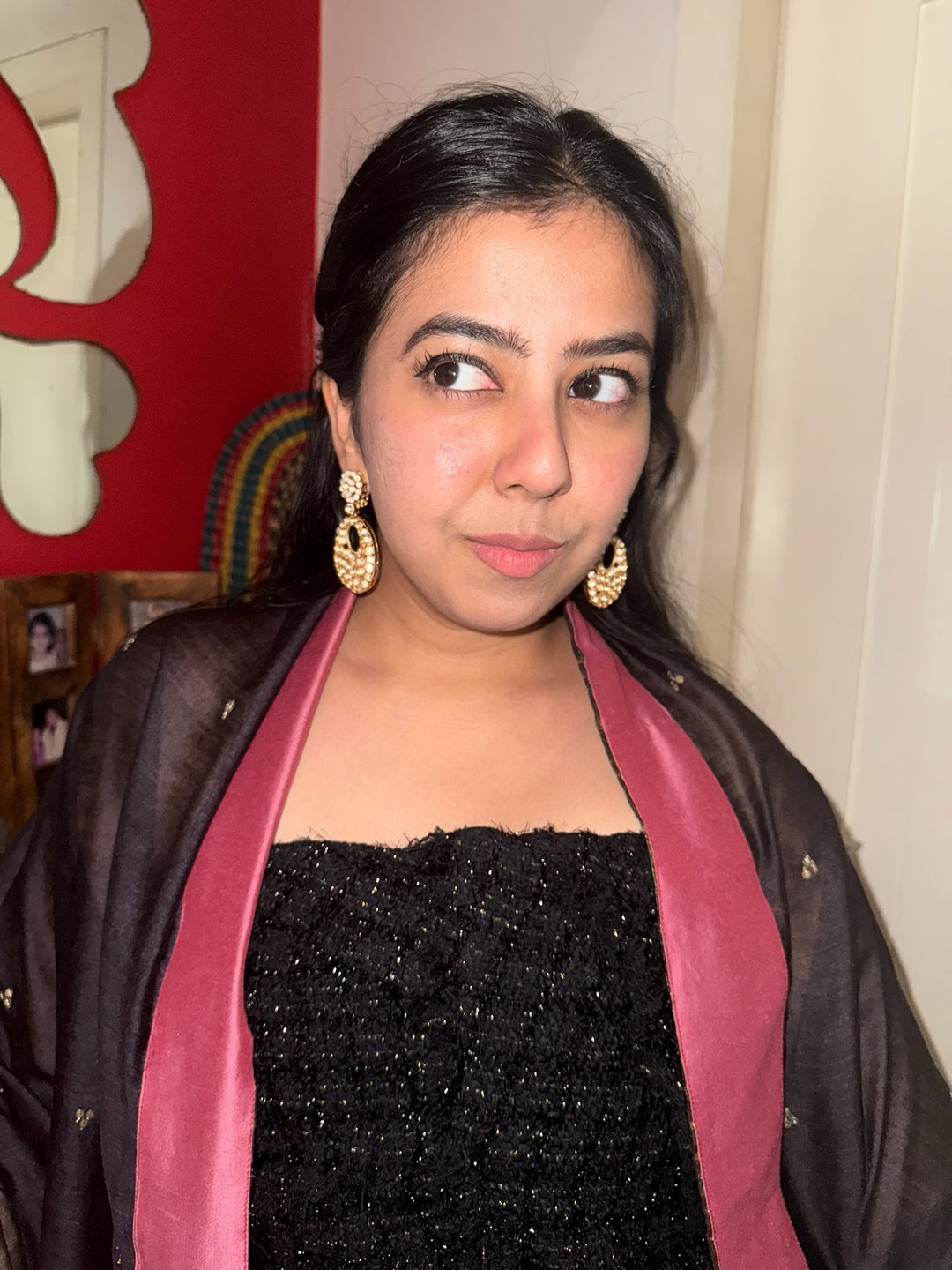 Wedding Kundan CZ Earrings | SHIVKA | Gold-Plated Festive Elegance