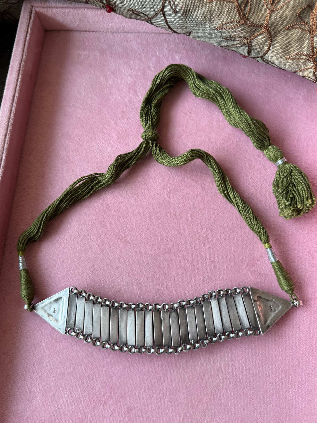 925 Silver Serpent-Inspired Tribal Choker Necklace