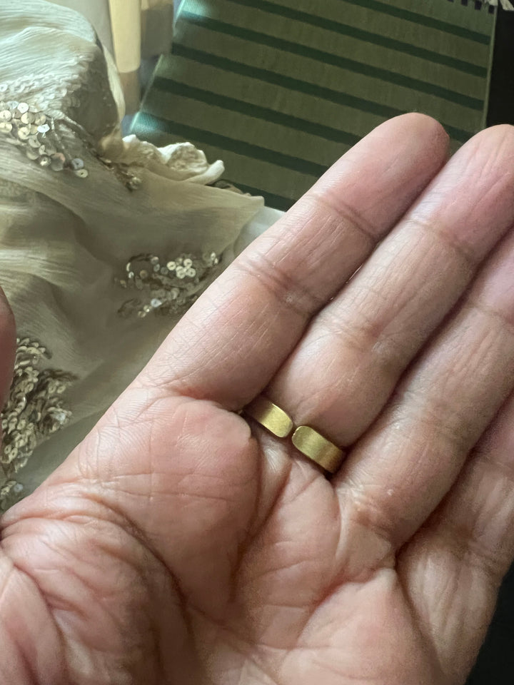 Statement Onyx Adjustable Ring | Brass, Onyx Stone, CZ Border | Gold Plated | SHIVKA