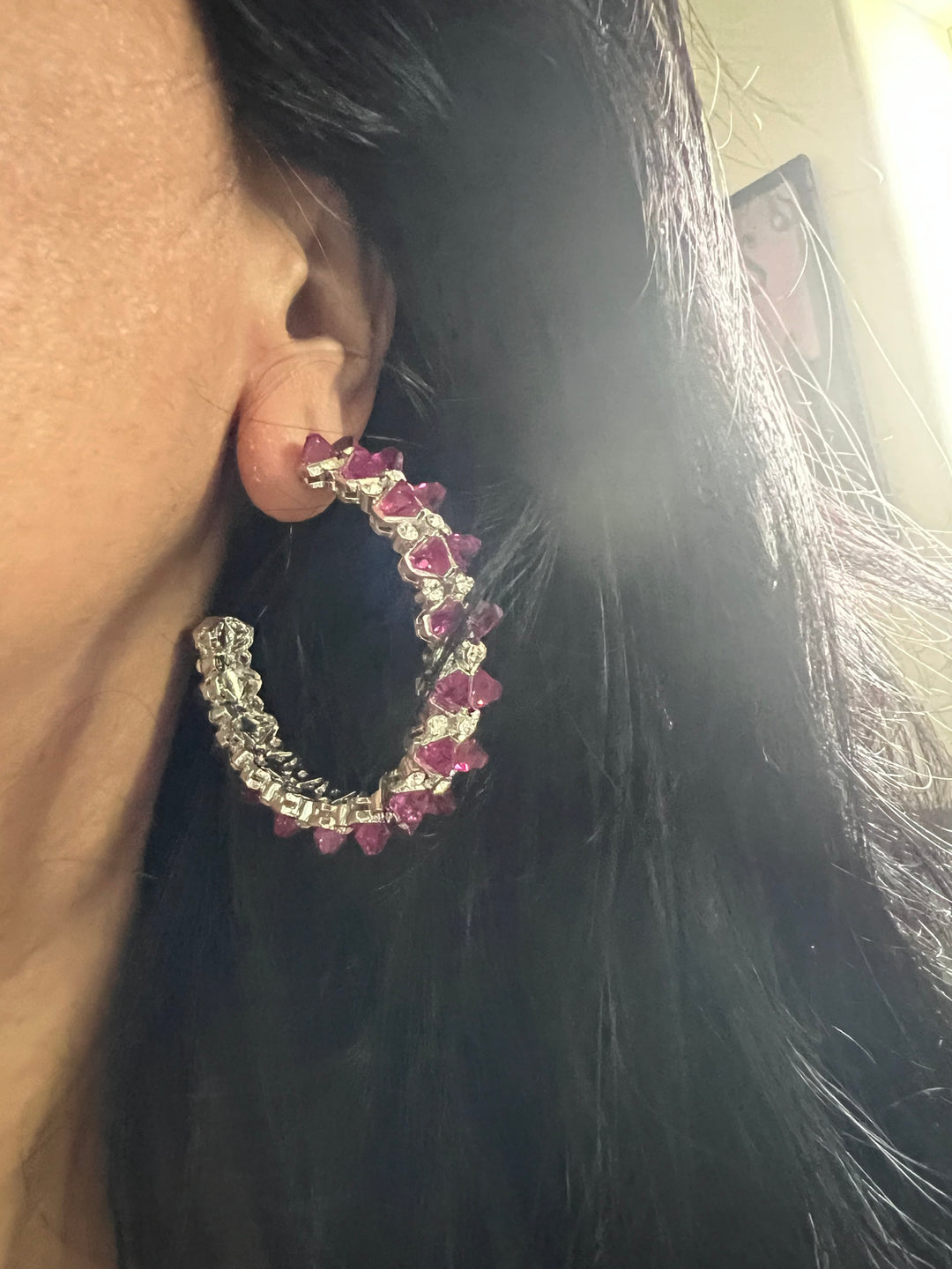 Scintillating CZ Stone Hoops - Radiate Elegance