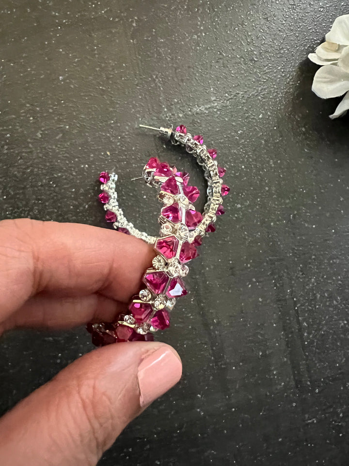 Scintillating CZ Stone Hoops - Radiate Elegance